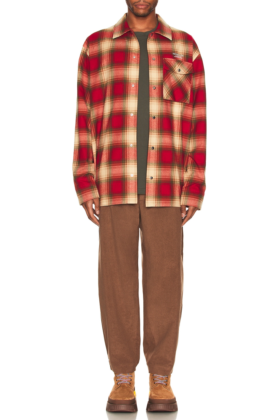 Image 1 of Moncler Long Sleeve Shirt in Plaid