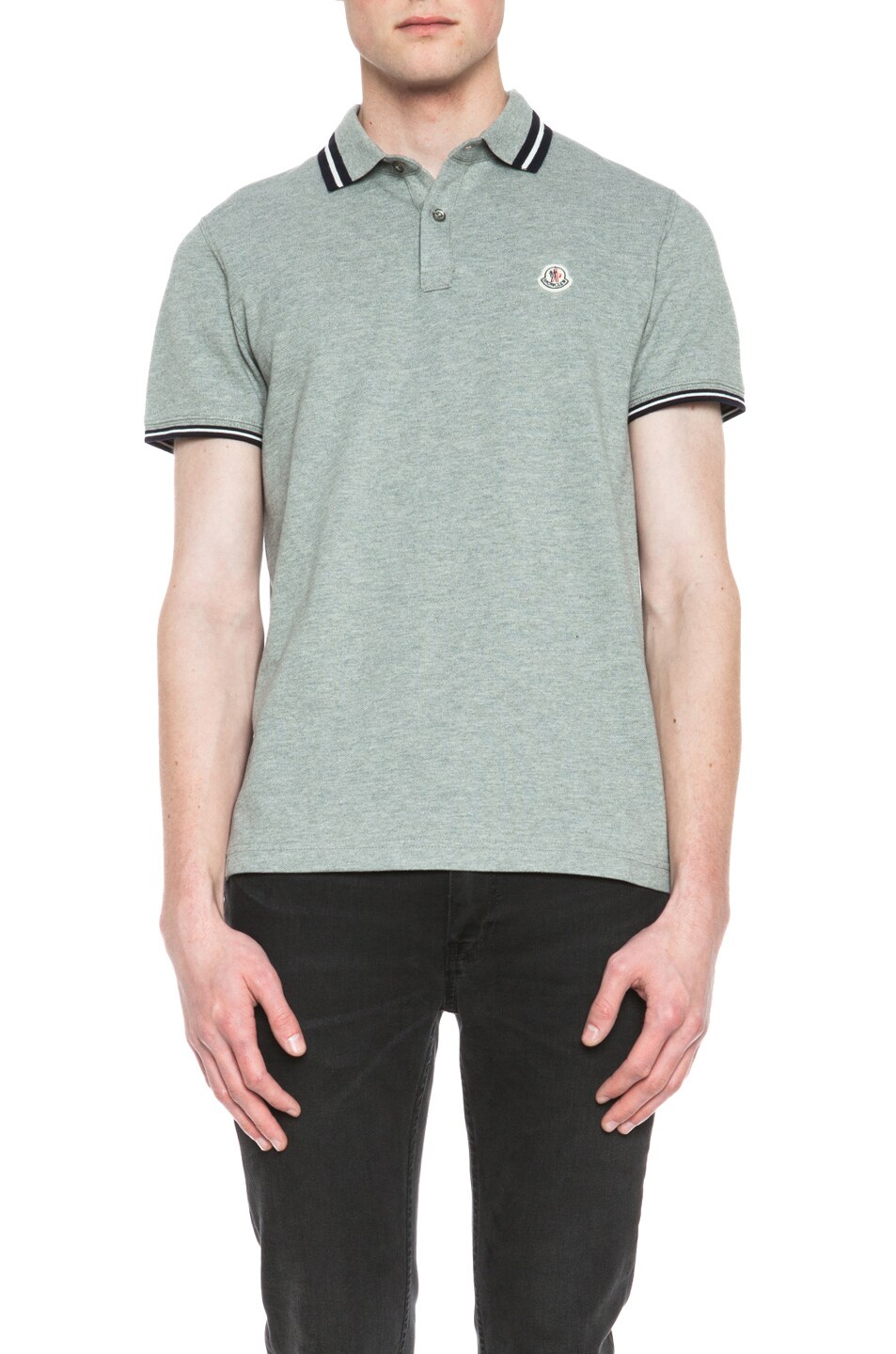 Image 1 of Moncler Cotton Polo in Grey