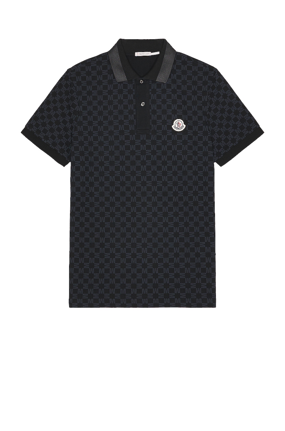 Image 1 of Moncler Short Sleeve Polo in Black