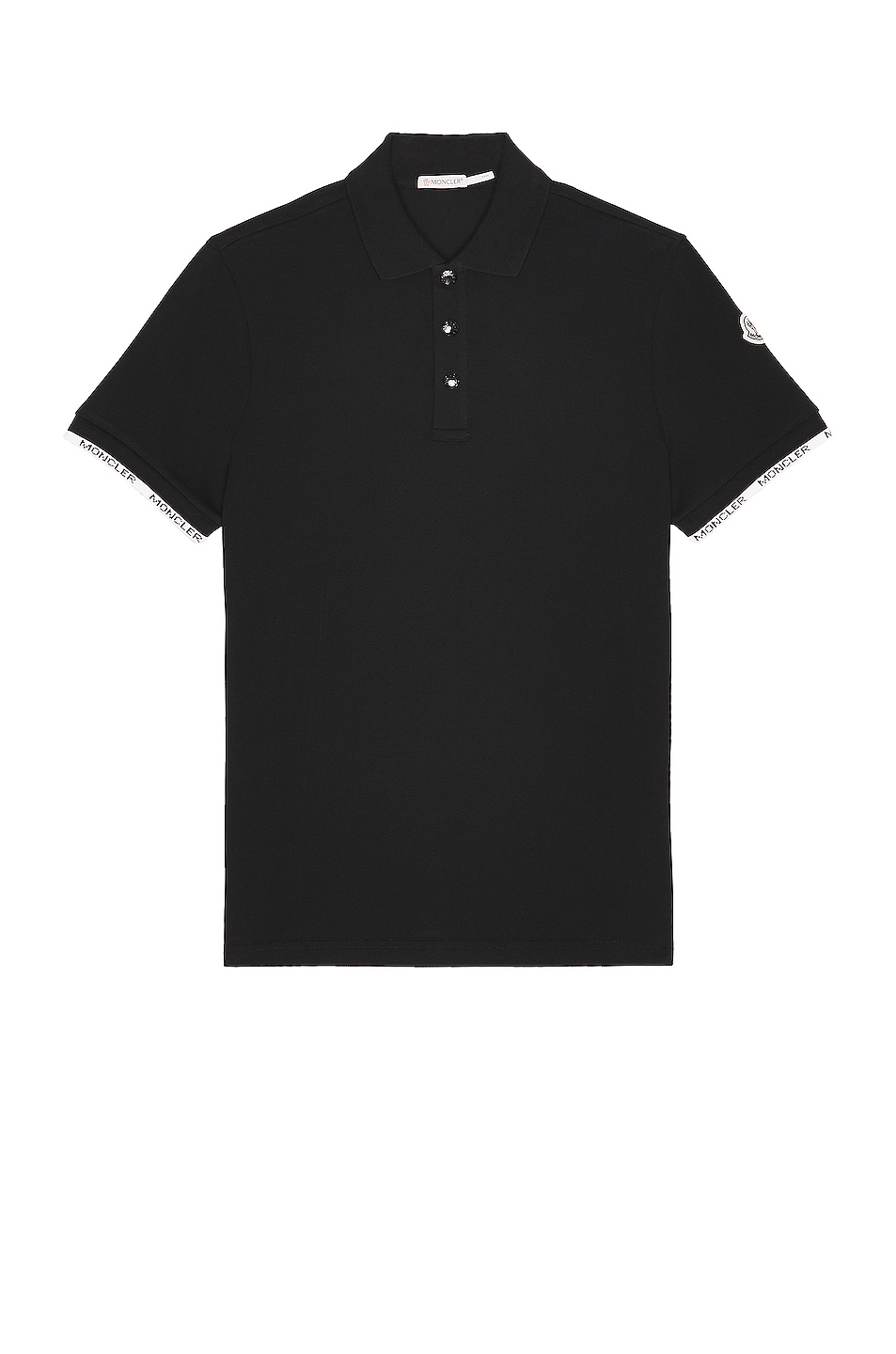 Image 1 of Moncler Short Sleeve Polo in Black