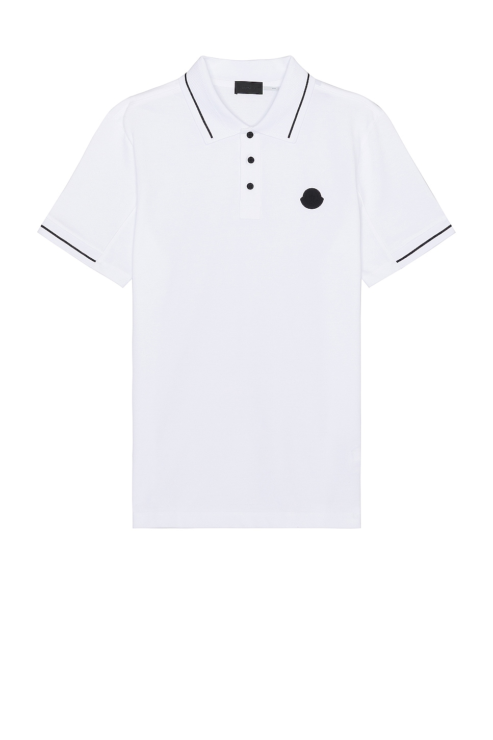 Image 1 of Moncler Short Sleeve Polo in Brilliant White