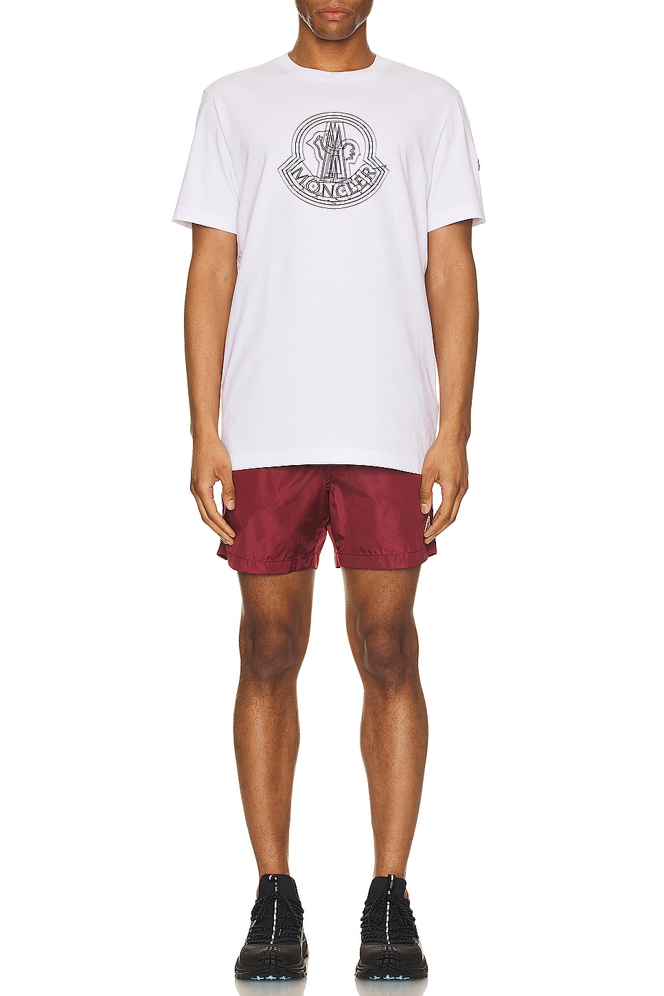 Image 1 of Moncler Swim Short in Soft Burgundy