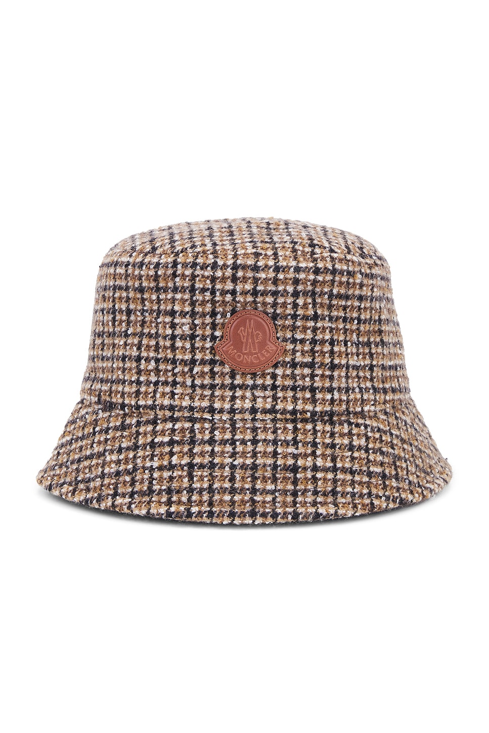 Shop Moncler Bucket Hat In Beige Check