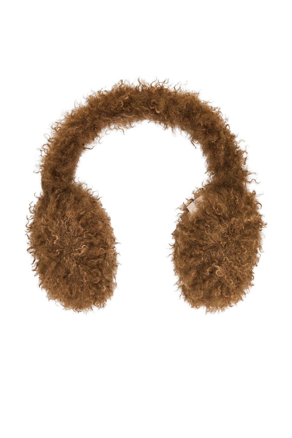 Moncler Teddy Fleece Padded Earmuffs With Adjustable Band In Brown