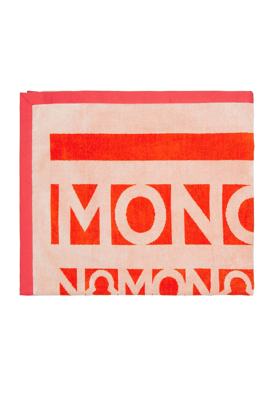 Image 1 of Moncler Logo Print Towel in Orange