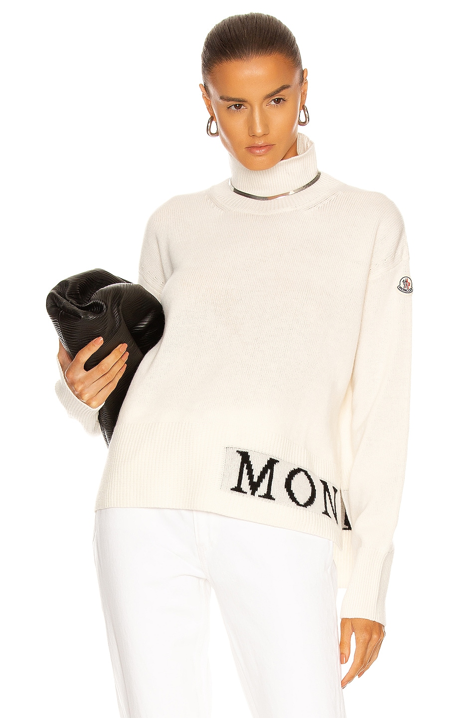 Image 1 of Moncler Turtleneck Sweater in White