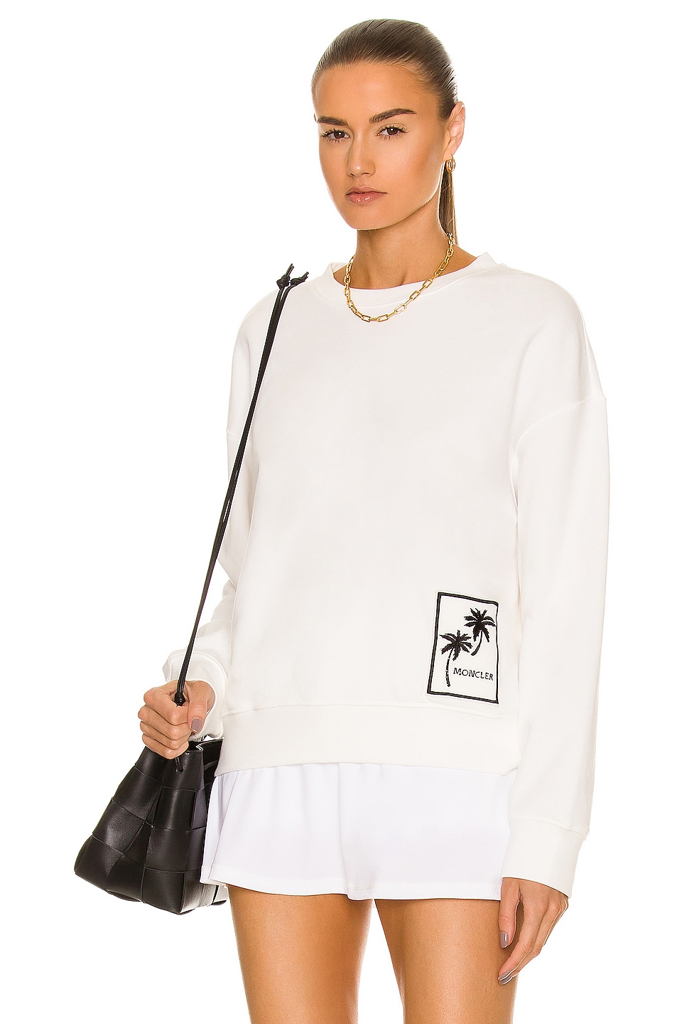 Image 1 of Moncler Palm Tree Sweatshirt in White