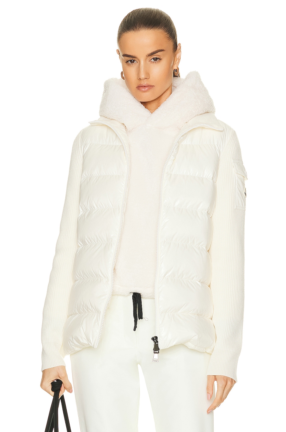 Image 1 of Moncler Zip Up Cardigan in White