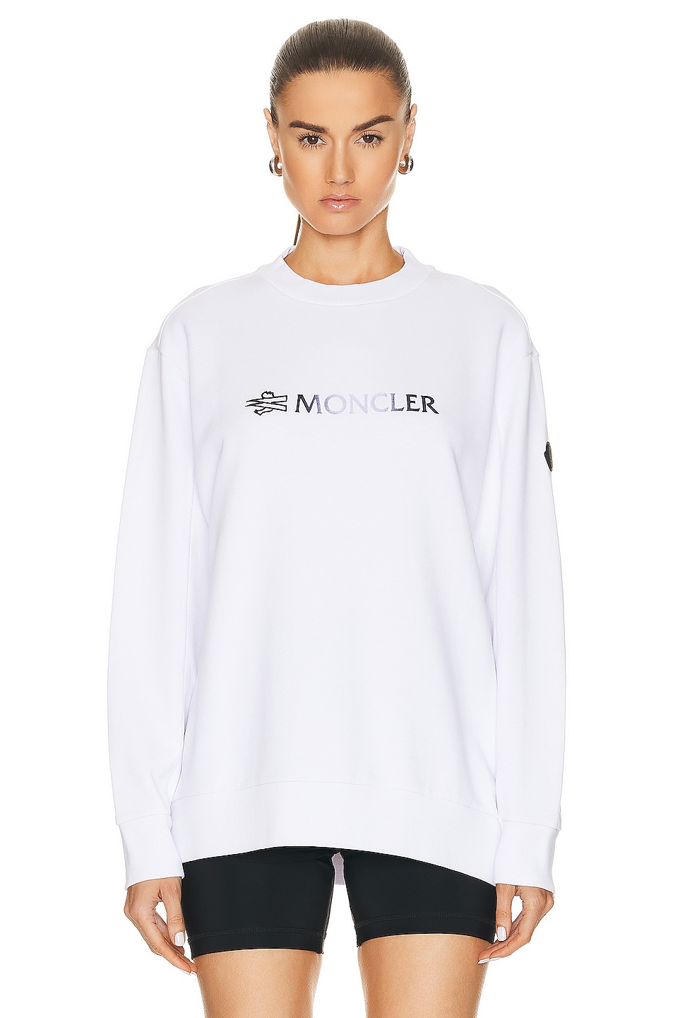 Image 1 of Moncler Logo Degrade Sweatshirt In White in White