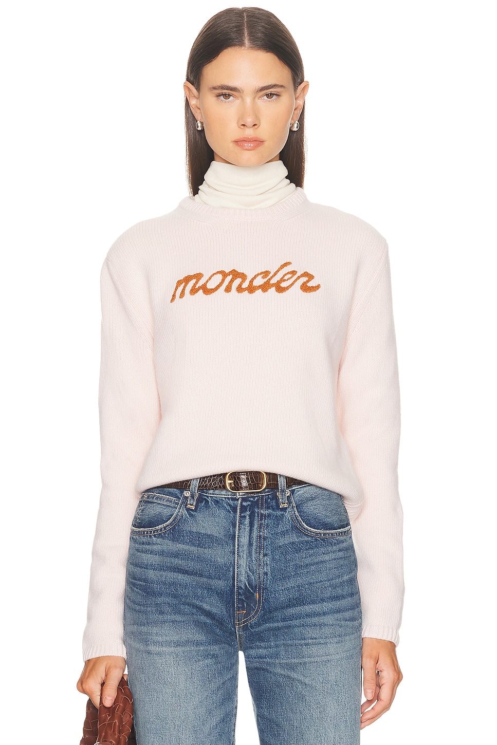 Moncler Crewneck Sweater In Neutral