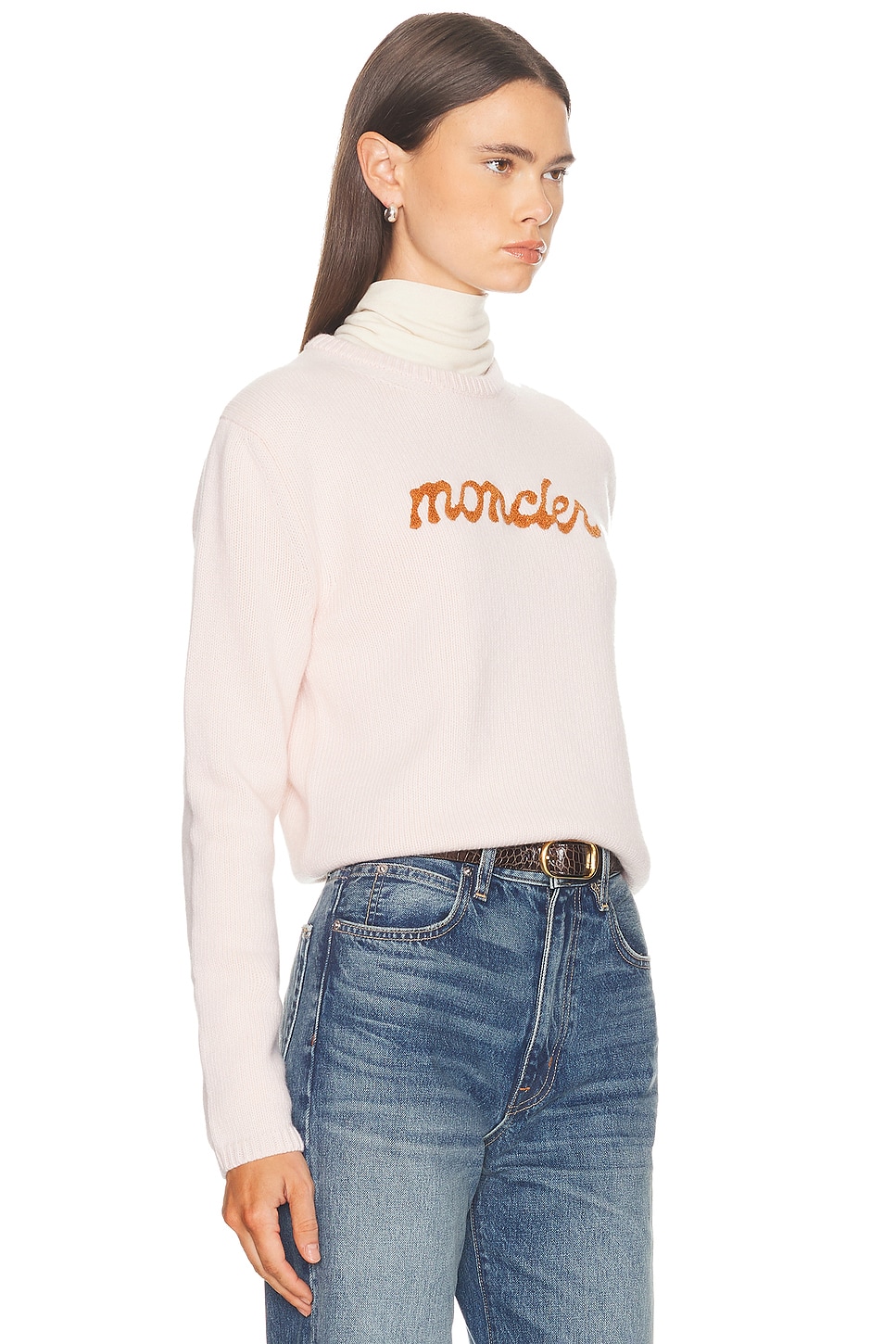 Moncler Crewneck Sweater In Neutral