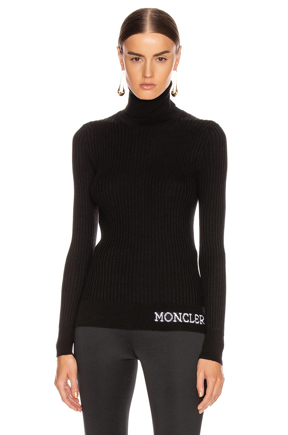 Image 1 of Moncler Tricot Cyclist Sweater in Black
