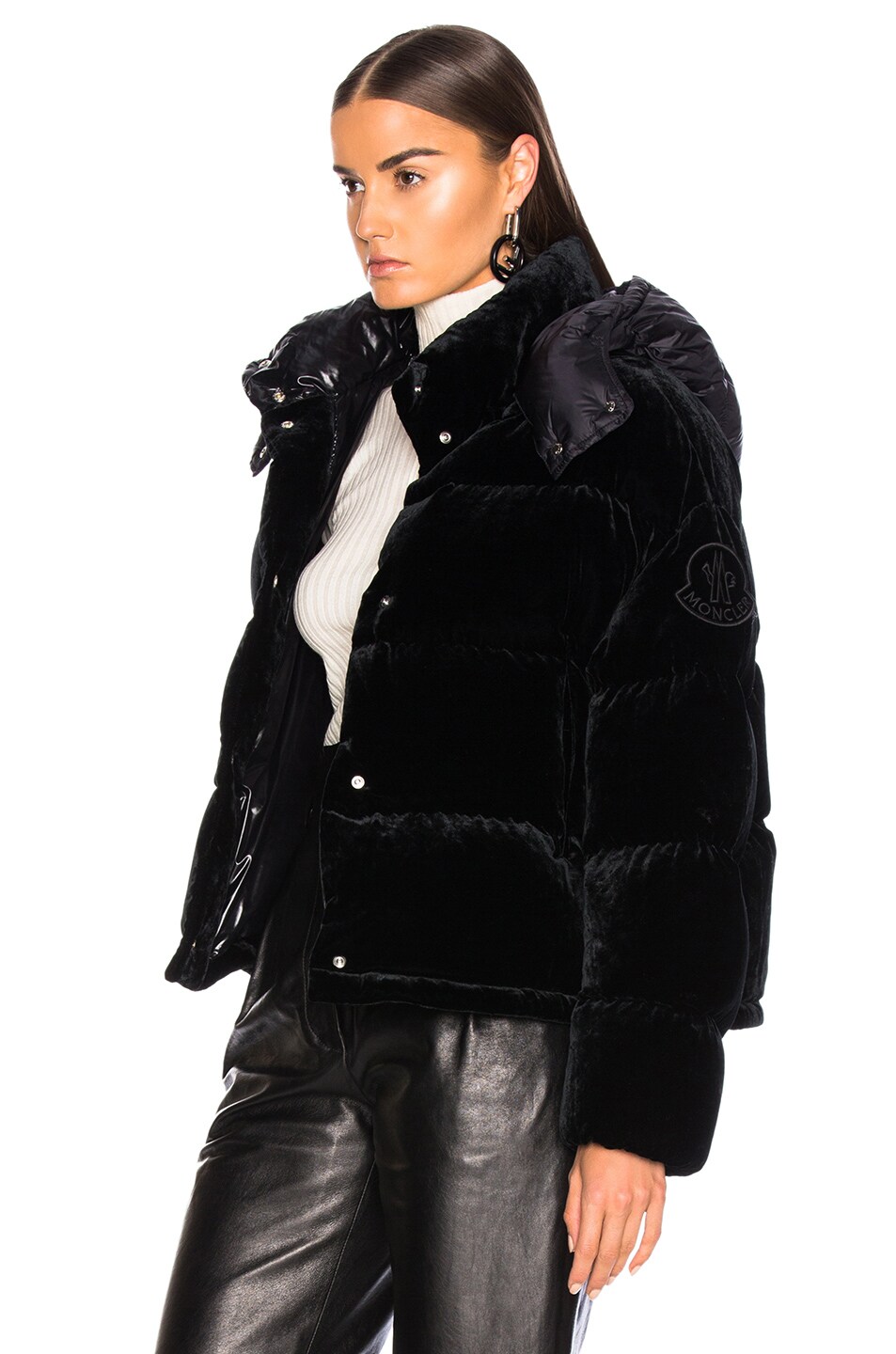 Moncler Caille Velvet Jacket in Black | FWRD