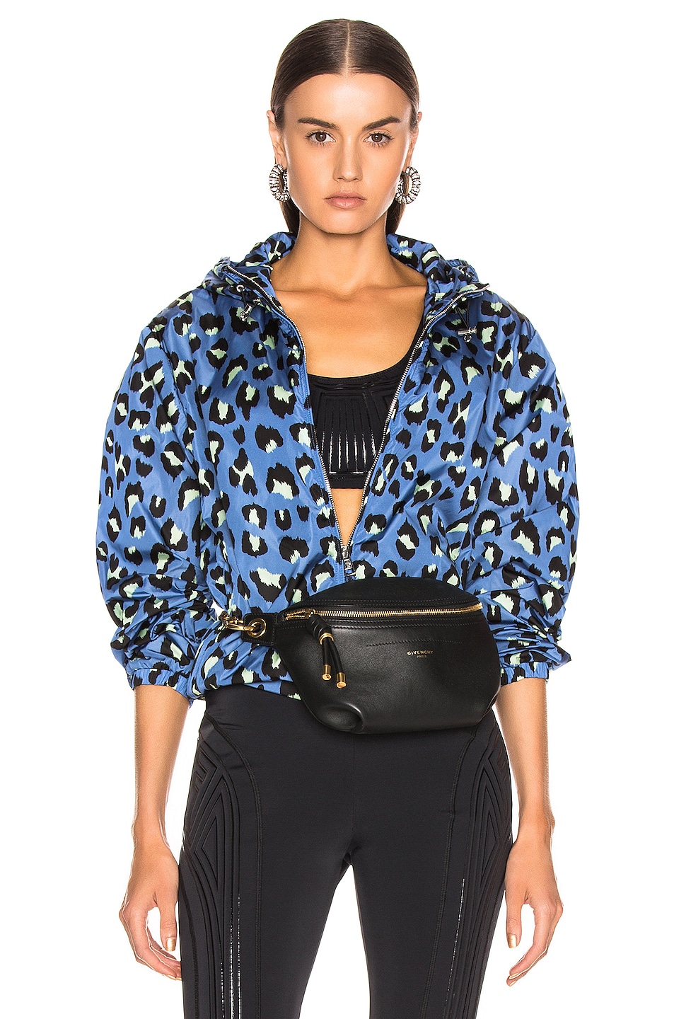 Image 1 of Moncler Alexandrite Jacket in Blue Leopard
