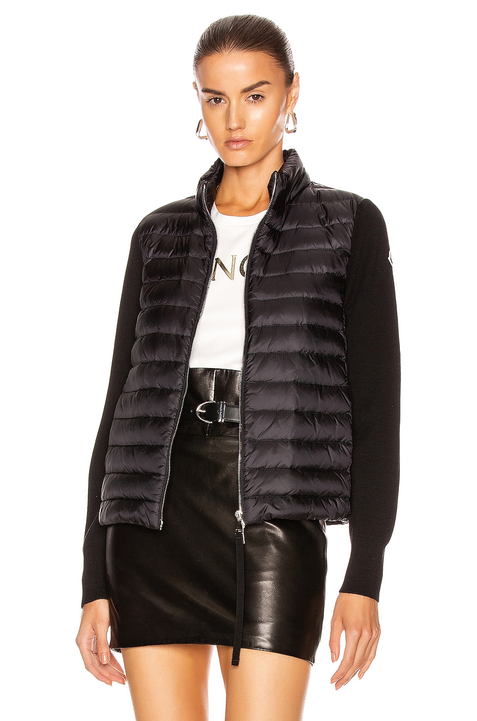 Moncler Cardigan Tricot Jacket in Black | FWRD