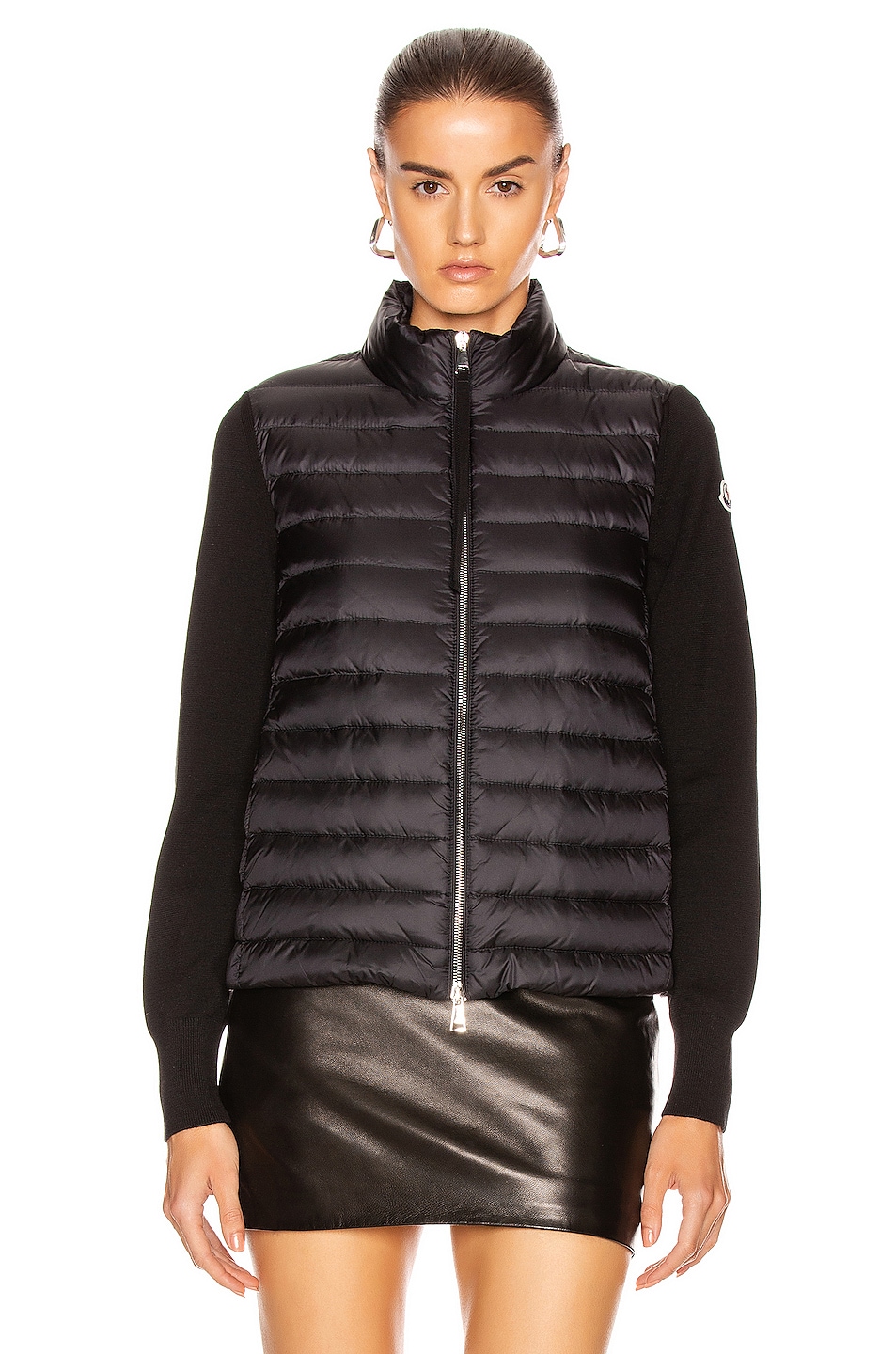 Moncler Cardigan Tricot Jacket in Black | FWRD