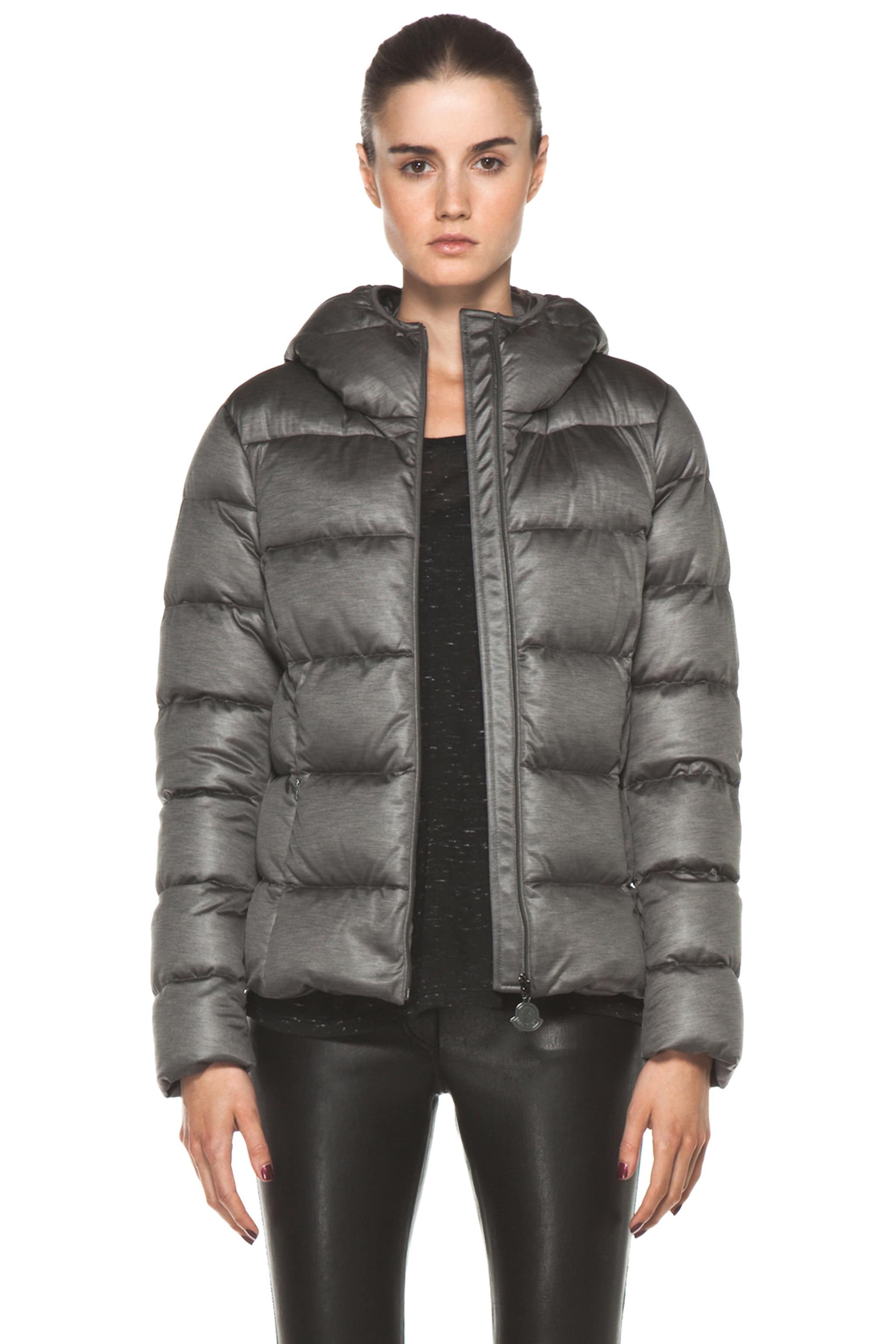 Image 1 of Moncler Jersey Poly Jacket in Charcoal