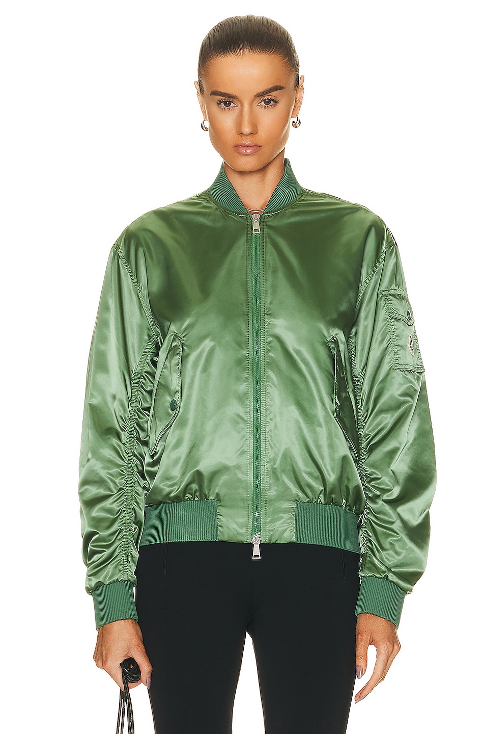 Image 1 of Moncler Ter Bomber Jacket in Green