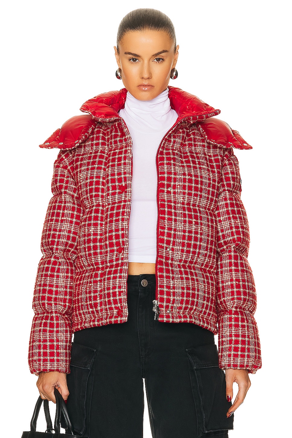 Image 1 of Moncler Outarde Jacket in Red Plaid
