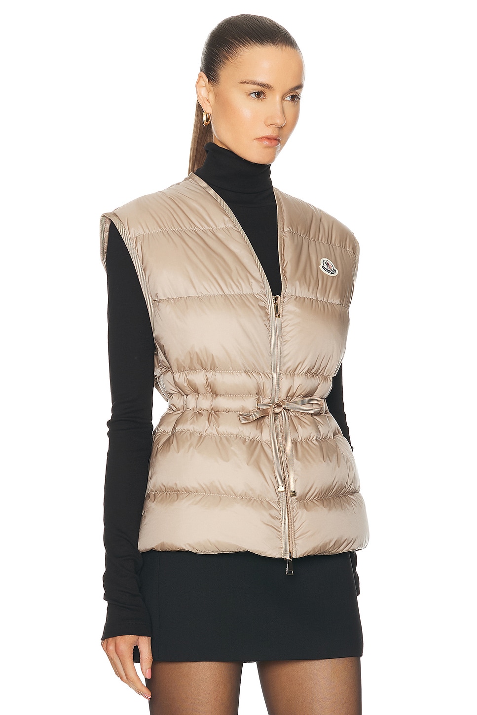 Shop Moncler Nai Vest In Faded Beige