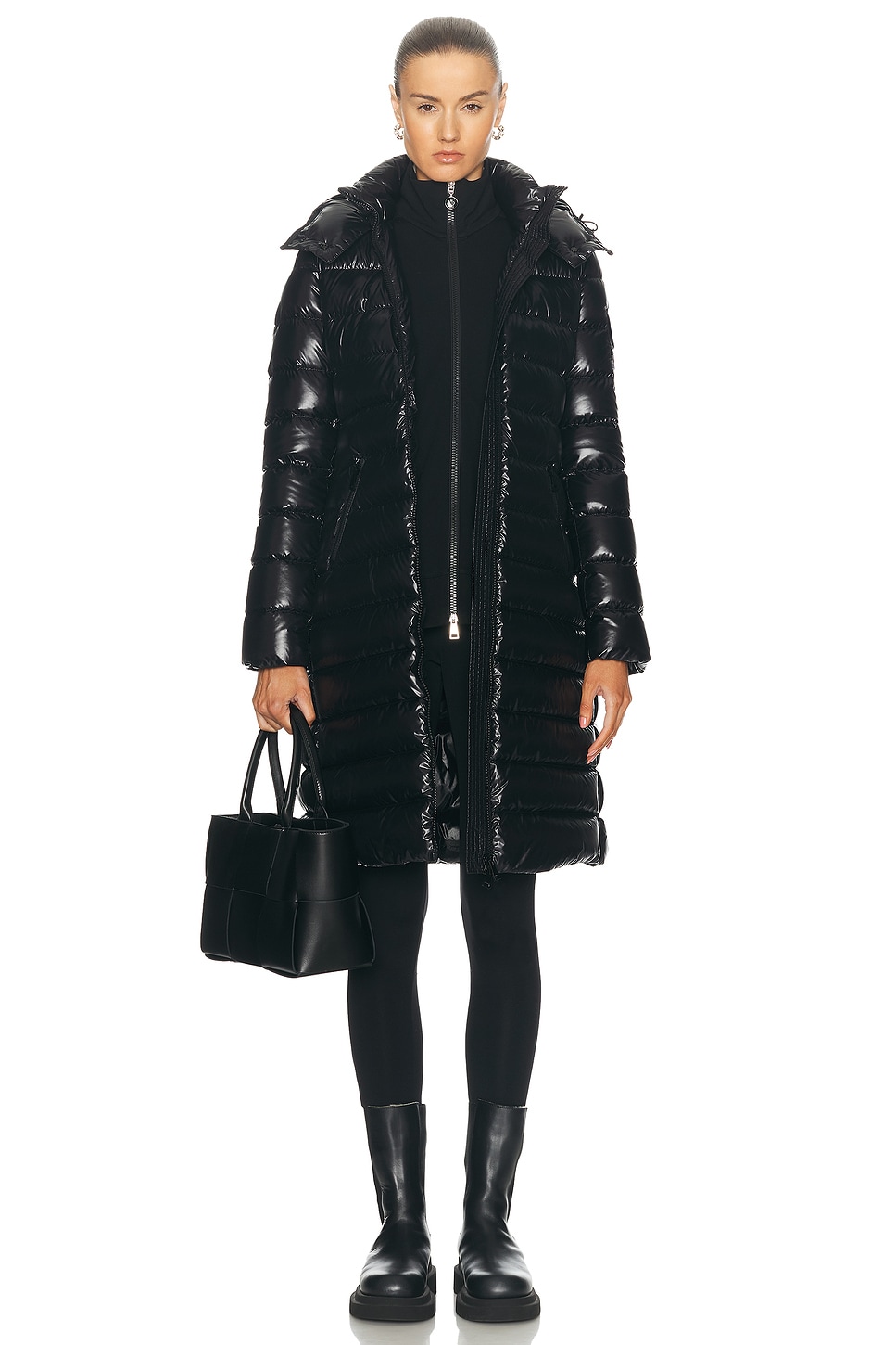 Image 1 of Moncler Moka Long Coat in Black