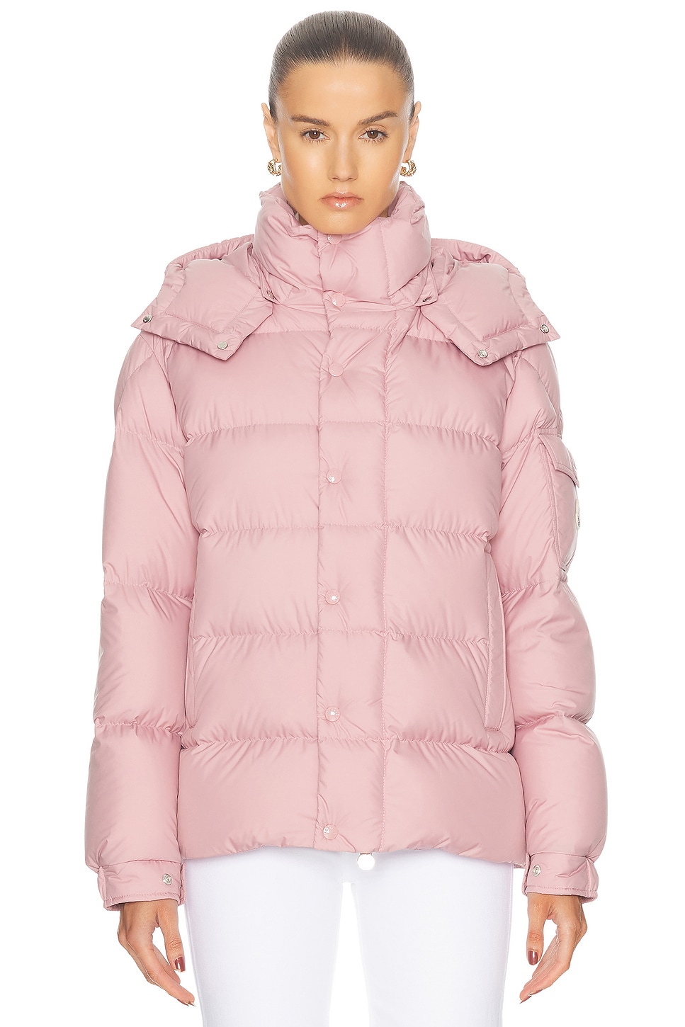 Shop Moncler Maya 70 Jacket In Open Pink