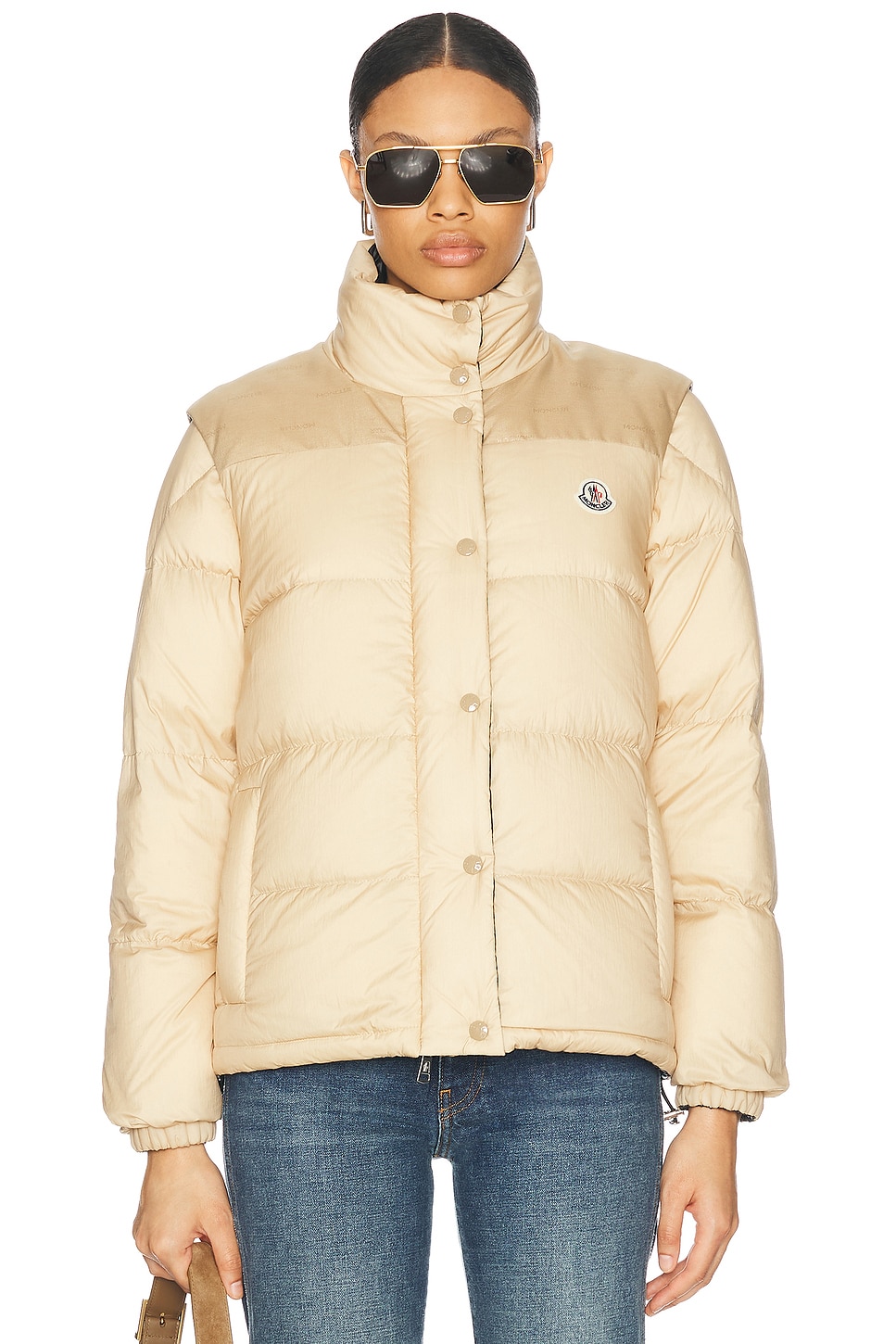 Shop Moncler Verone 1 Reversible Jacket In Beige