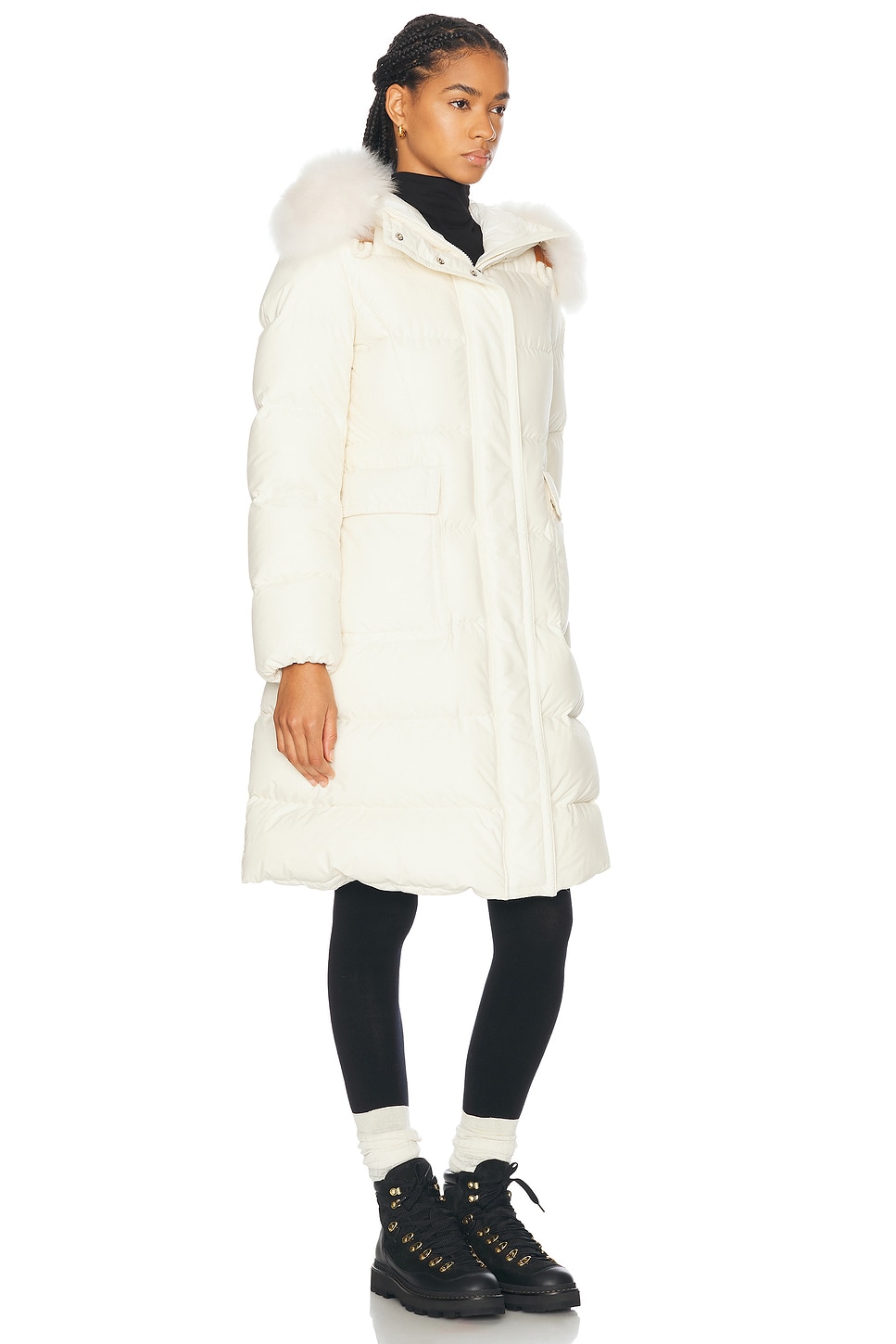 Moncler Blain Long Coat In White