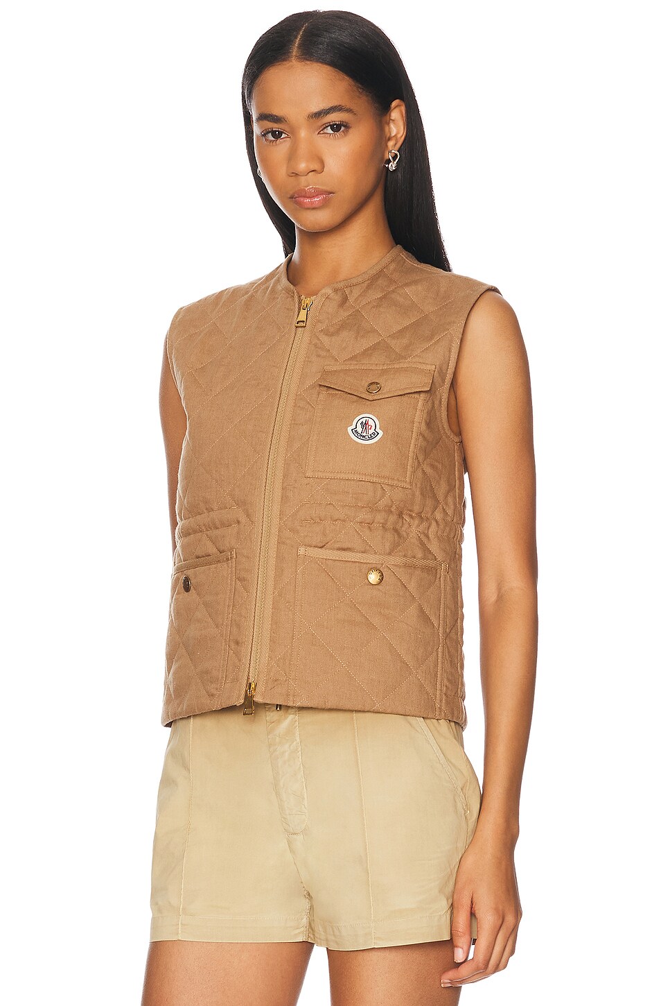 Moncler Vigny Vest In Camel