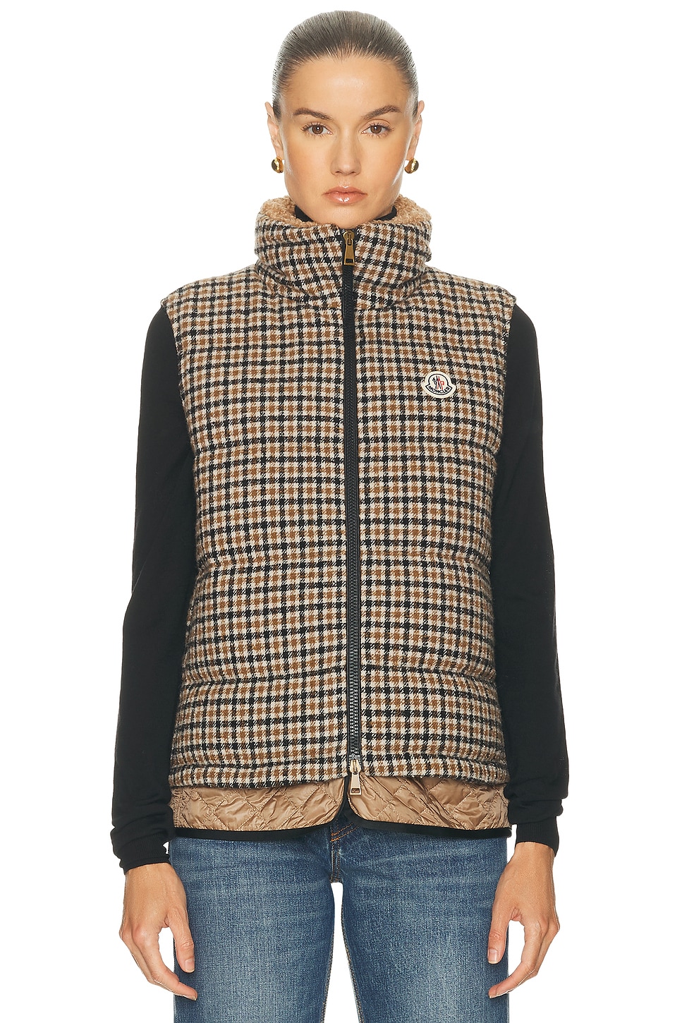 Moncler Doudoune Sans Manches 3-en-1 En Laine Mélangée Touvet In Brown