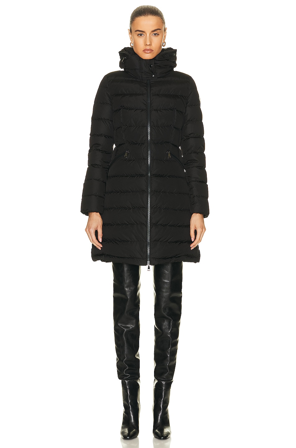 MONCLER 16 years FLAMMETTE Flammette hooded long Down jacket outer black 00