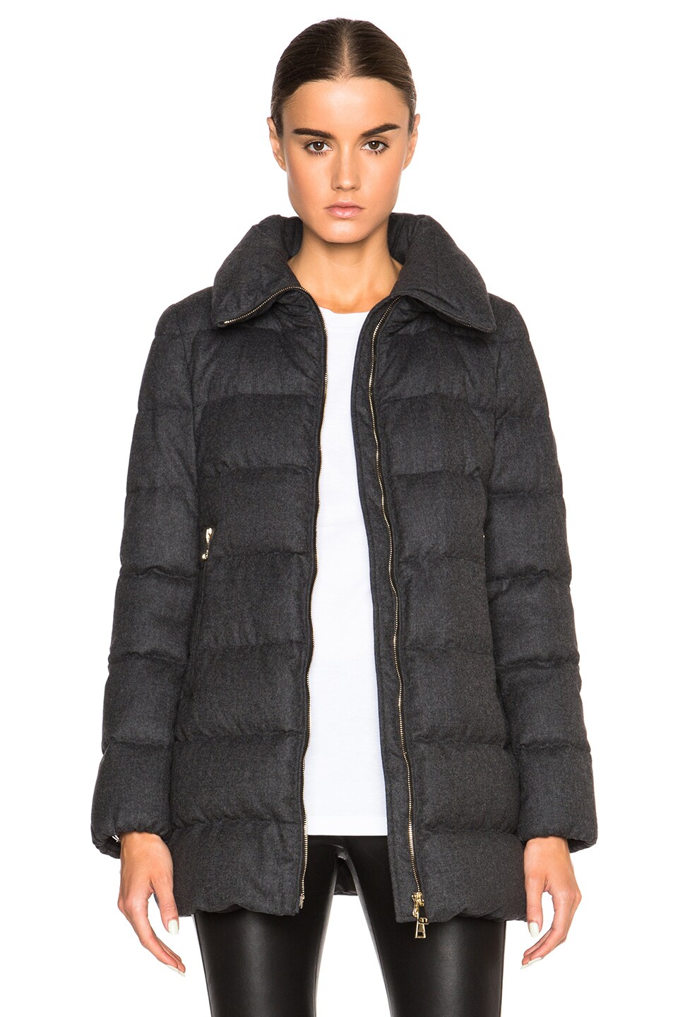 Image 1 of Moncler Torcelle Flannel Coat in Charcoal