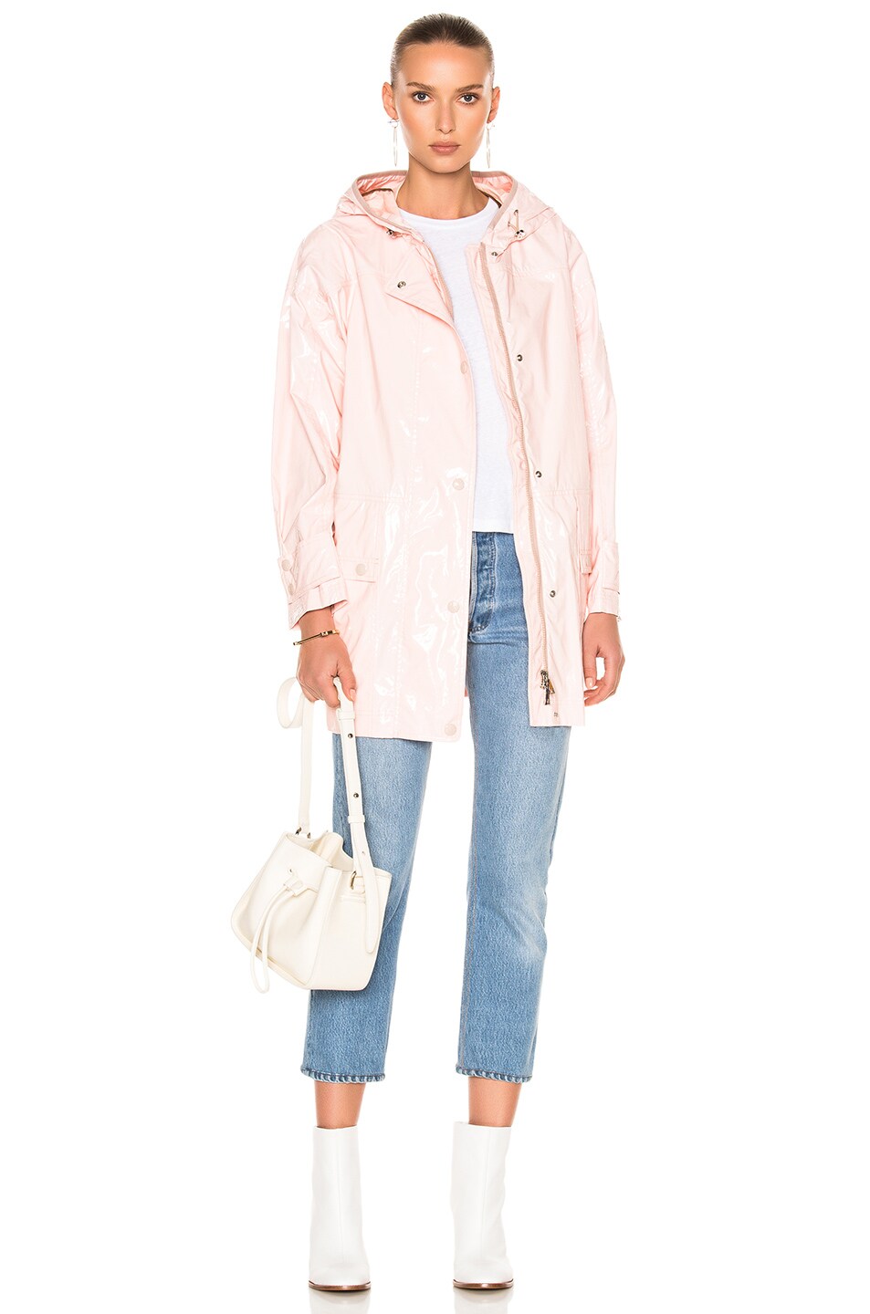 Image 1 of Moncler Navet Raincoat in Light Pink