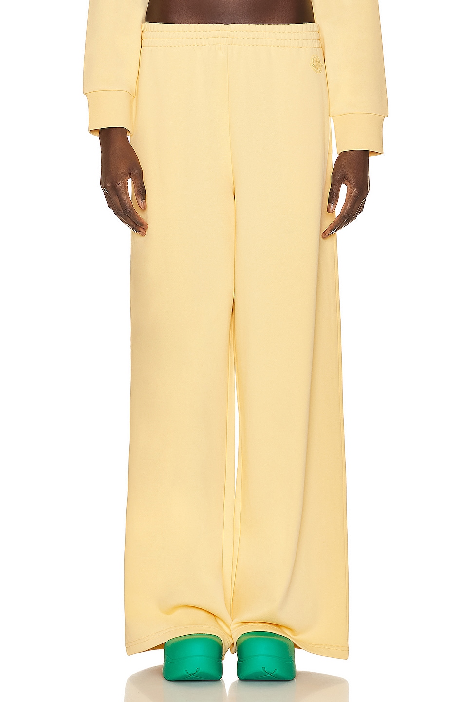 Image 1 of Moncler Wide Leg Sweatpant in Yellow