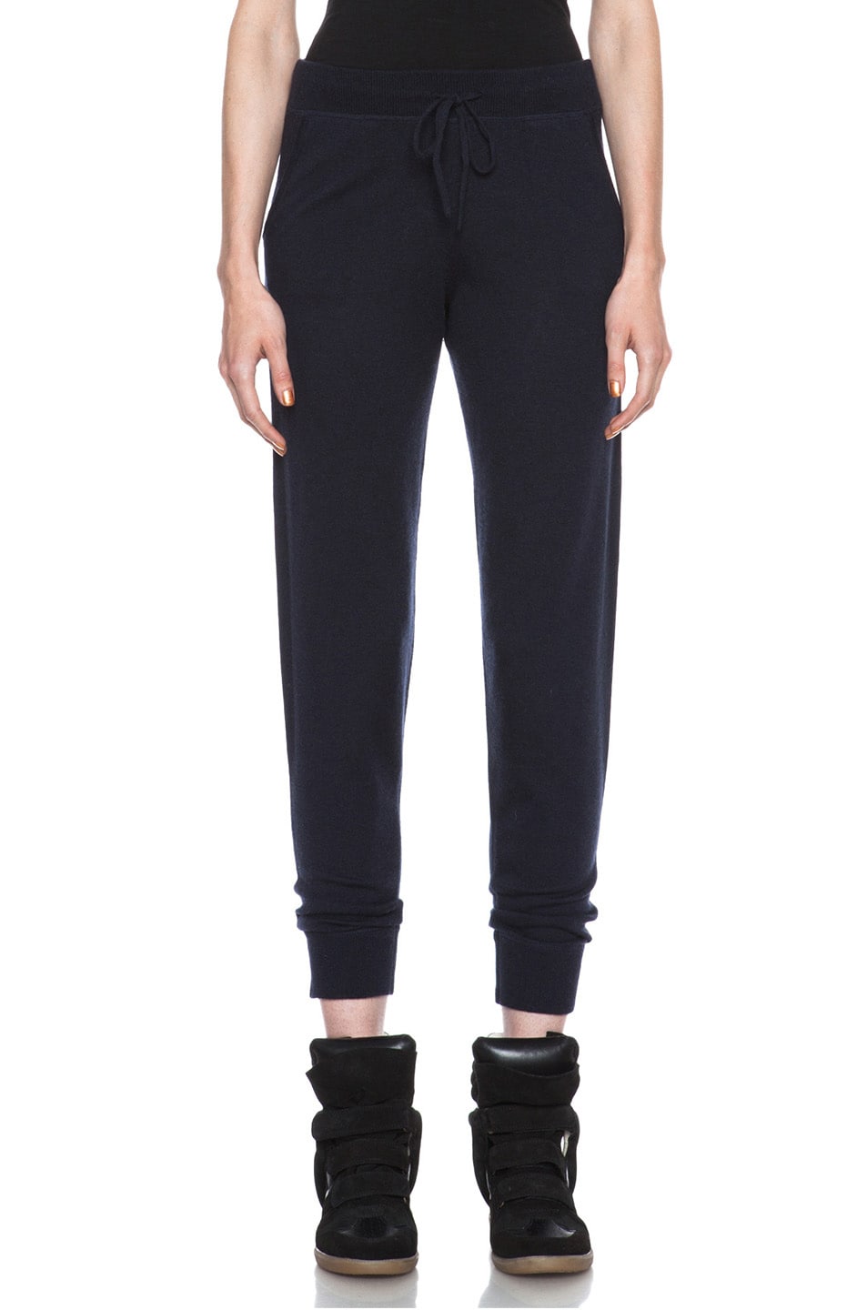 Moncler Cashmere Sweatpant in Navy | FWRD