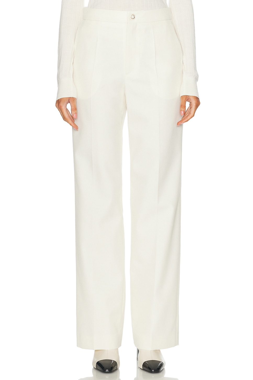 Image 1 of Moncler Straight Leg Pant in Antique White