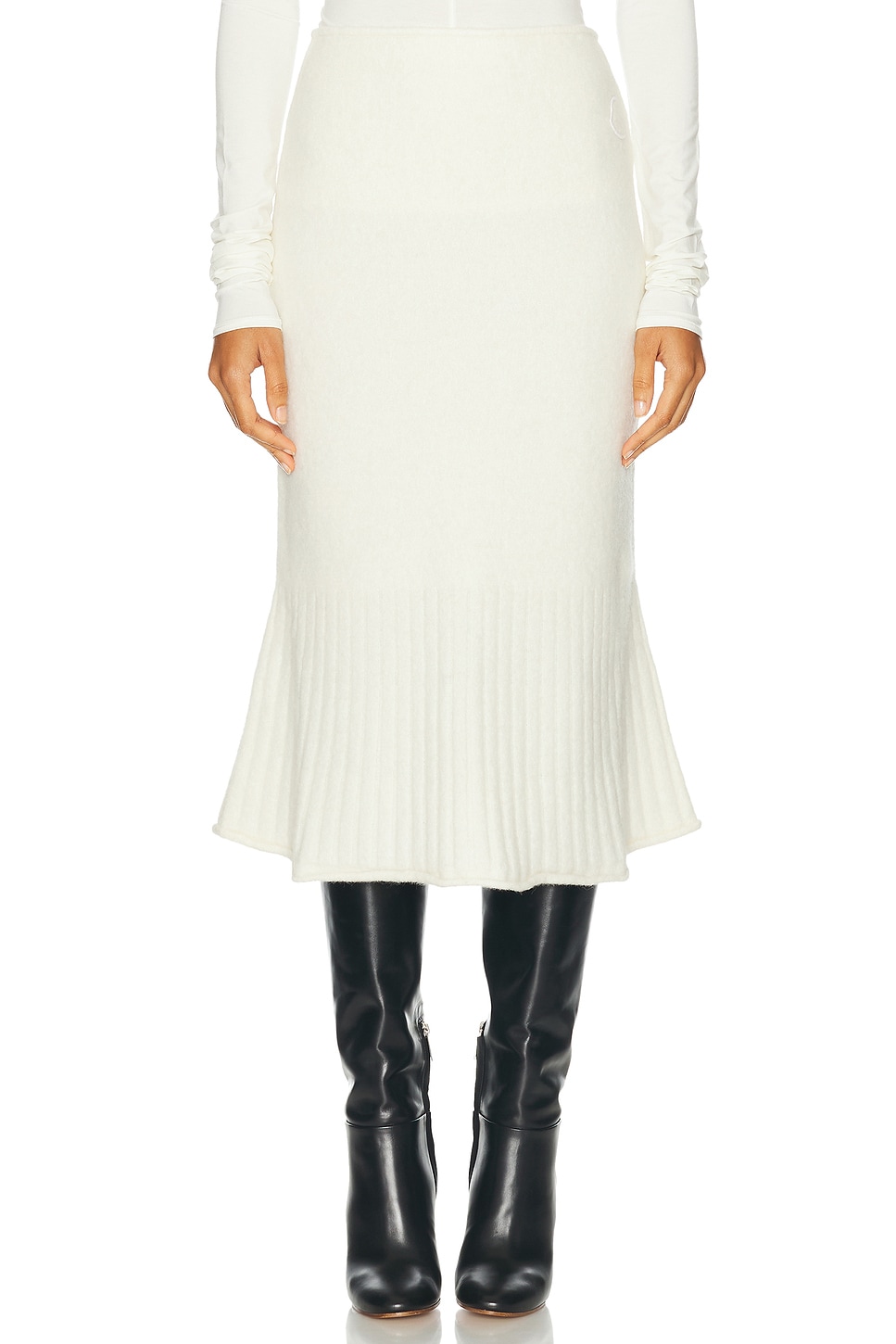 Image 1 of Moncler Midi Skirt in White