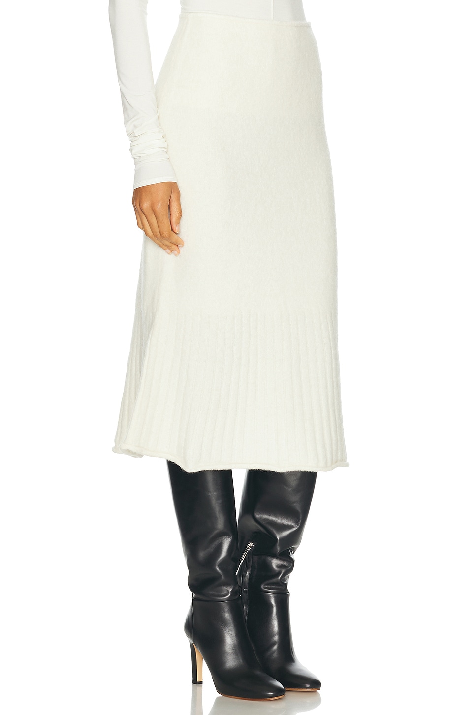 Shop Moncler Midi Skirt In White