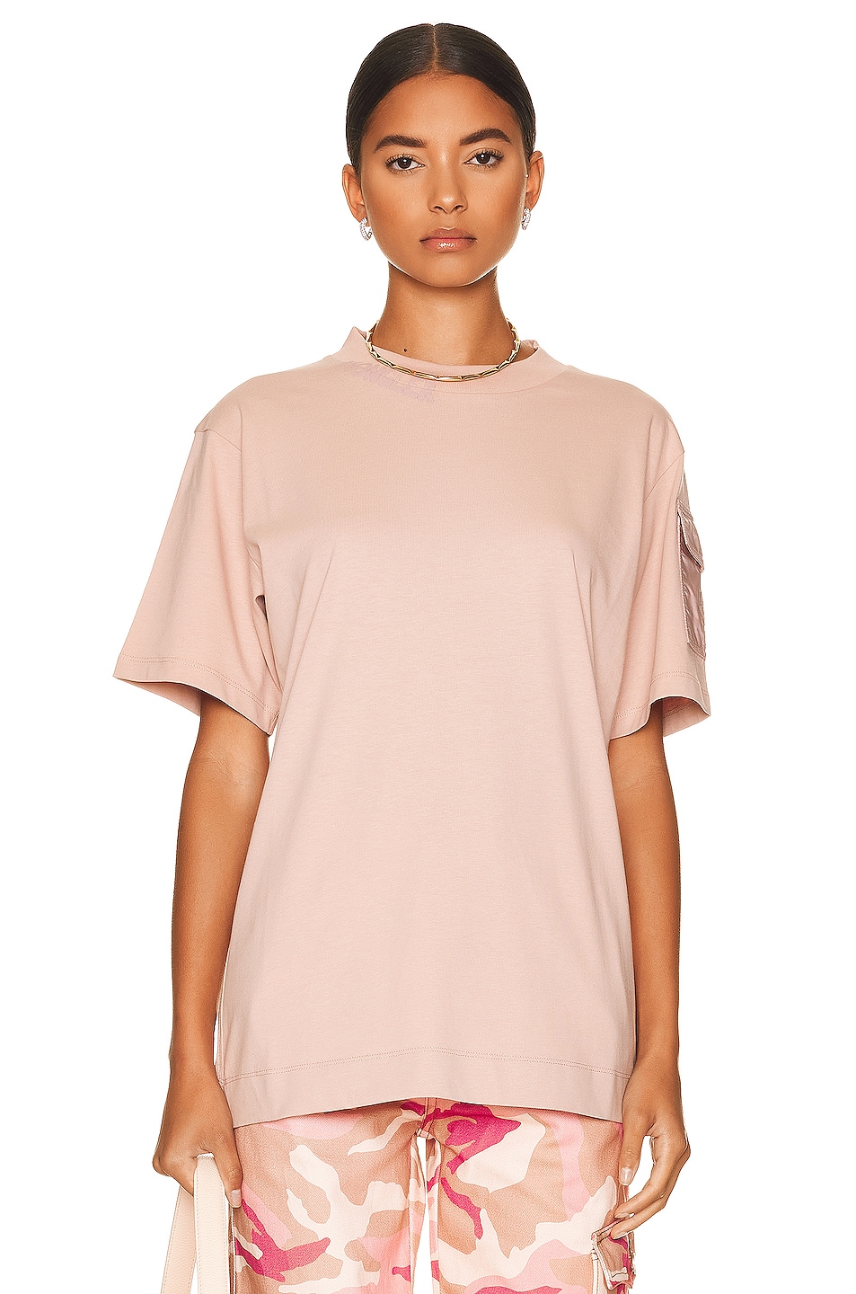 Image 1 of Moncler Short Sleeve T-Shirt in Light Pink