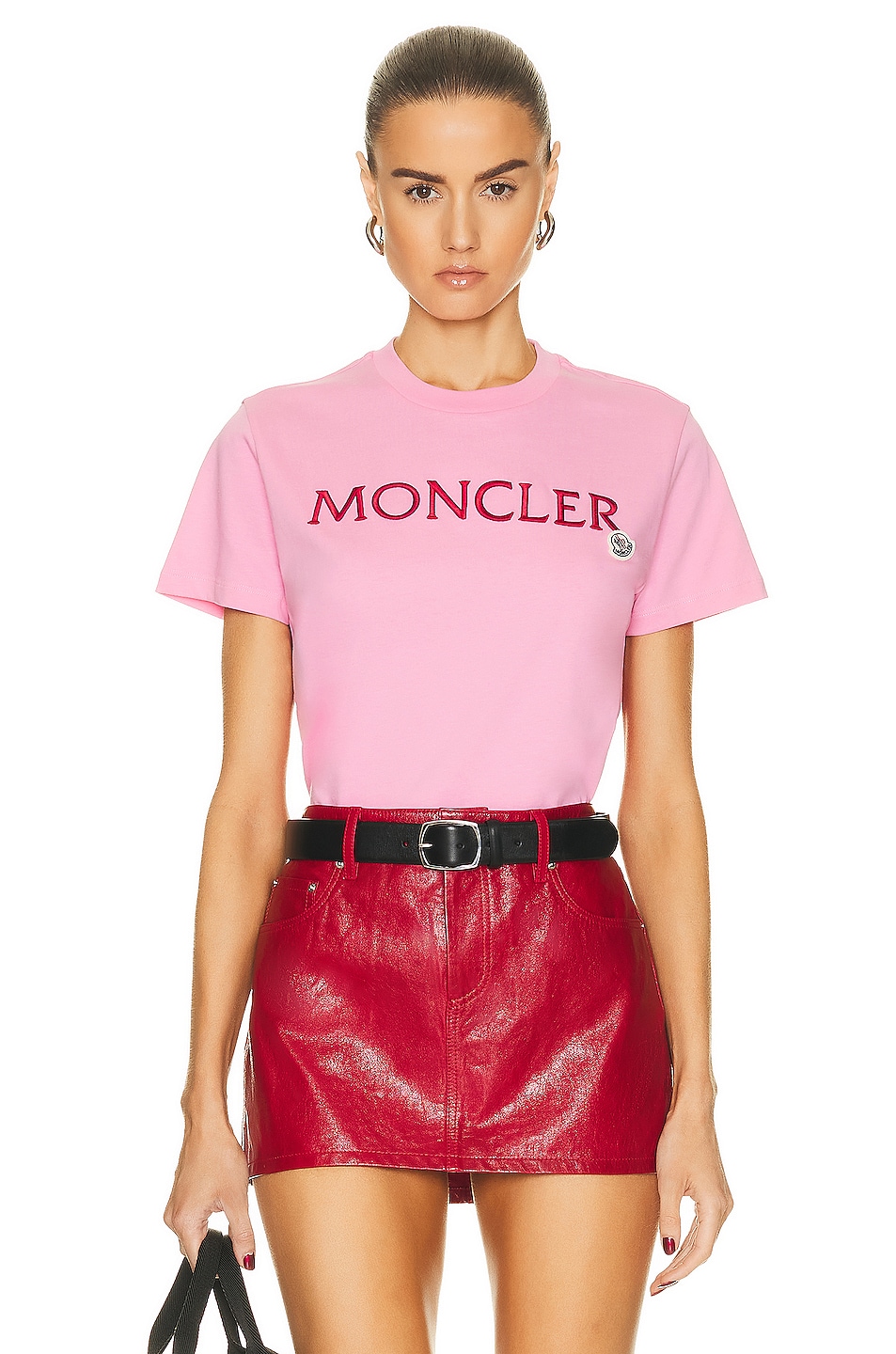 Image 1 of Moncler Short Sleeve T-shirt in Pink