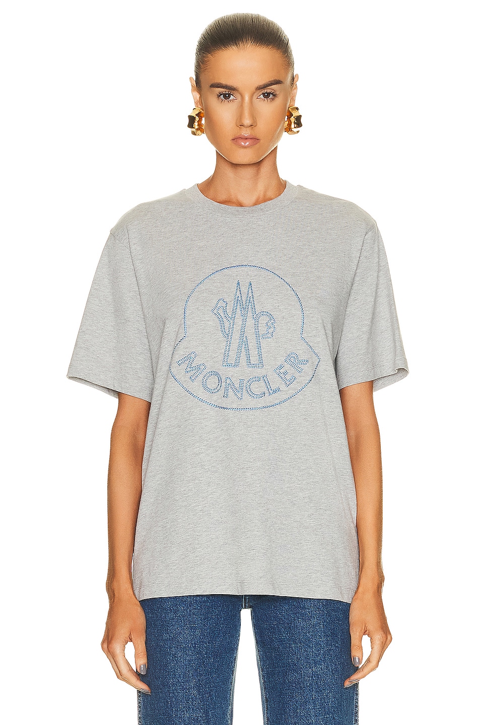 Image 1 of Moncler Short Sleeve T-shirt in Grey