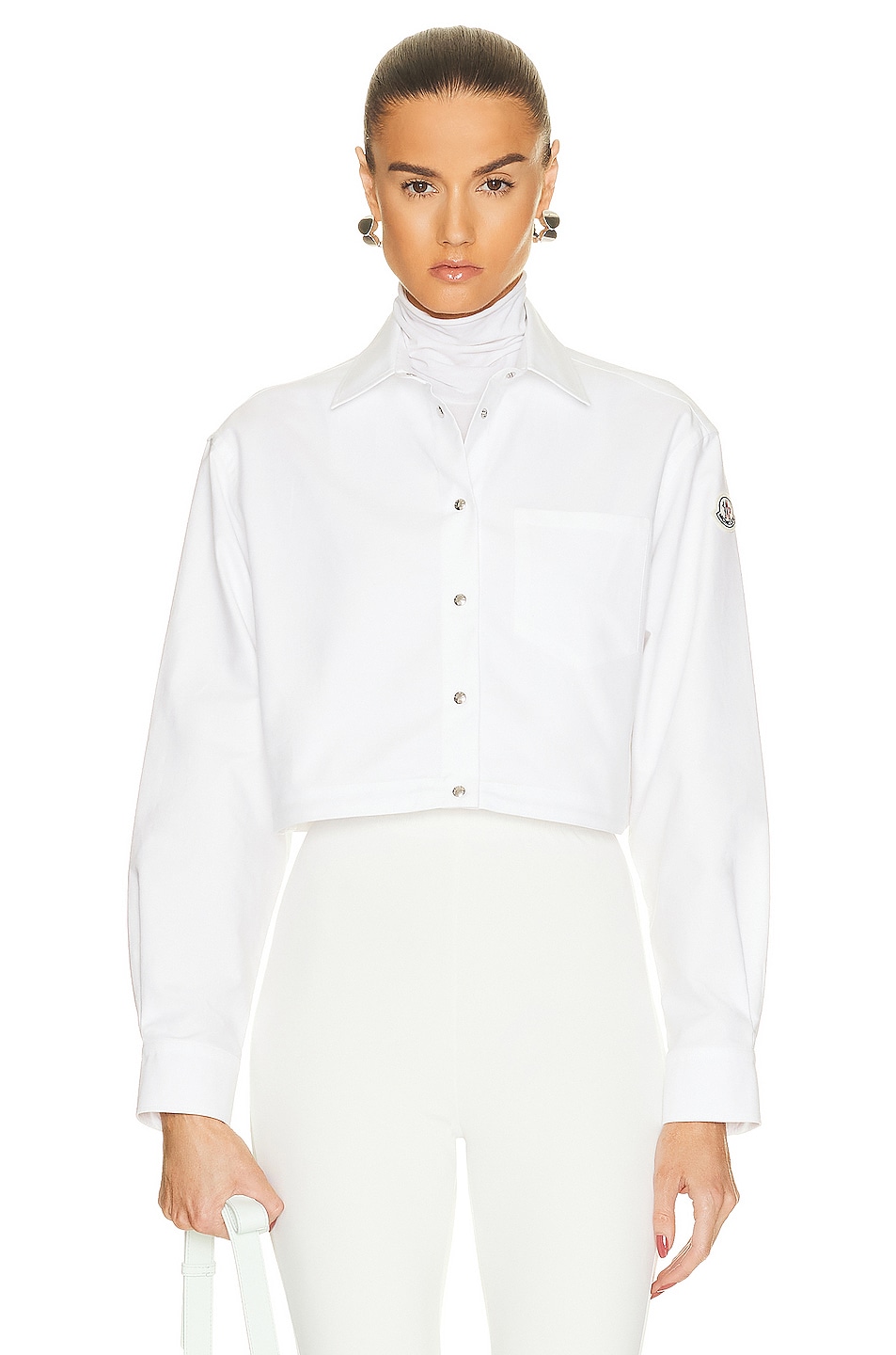 Image 1 of Moncler Cropped Shirt in White
