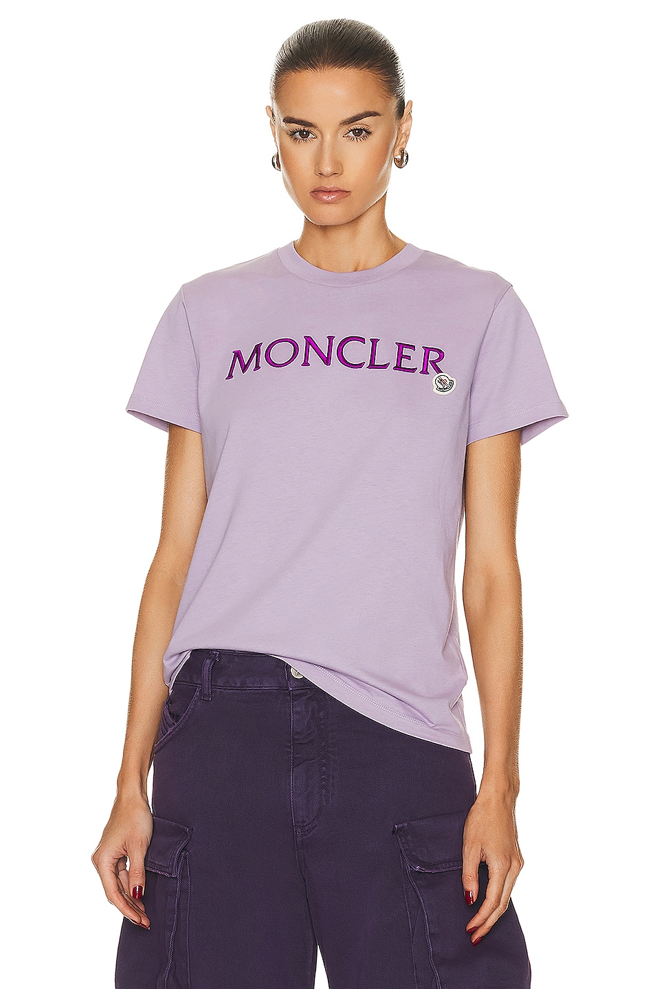 Image 1 of Moncler Logo T-shirt in Lilac