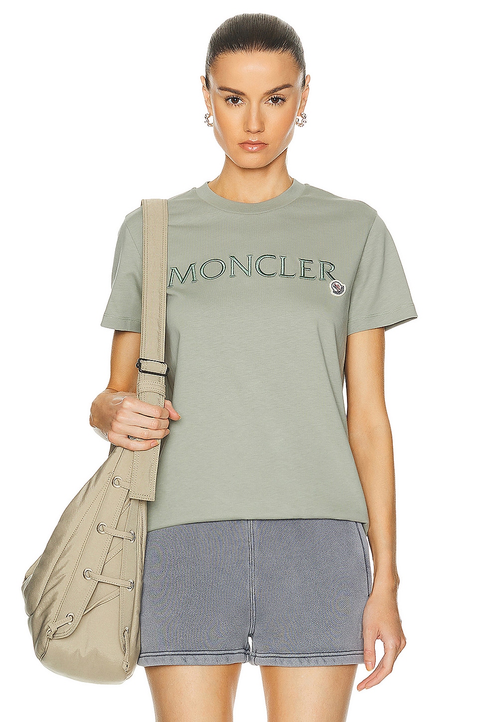 Image 1 of Moncler Short Sleeve T-shirt in Russian Olive
