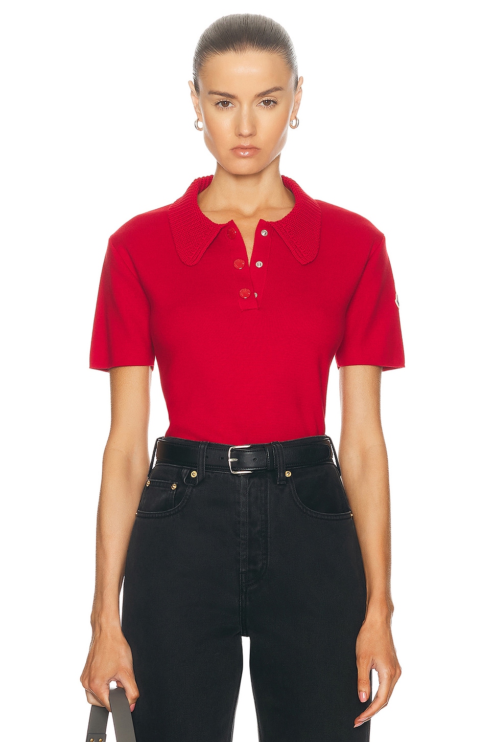 Image 1 of Moncler Polo Top in Red