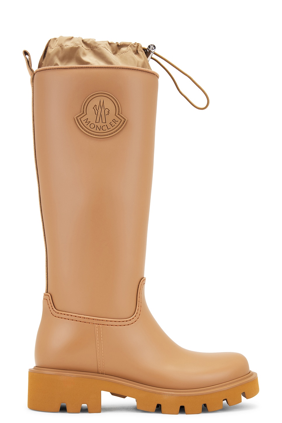 Shop Moncler Kickstream Knee High Rain Boot In Camel