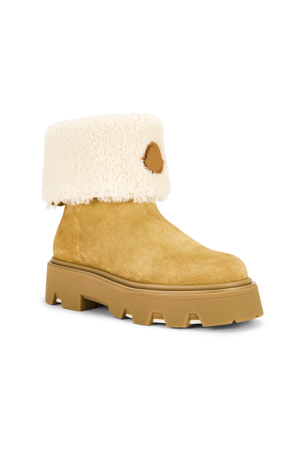 Moncler Aurea Mid Ankle Boot In Brown