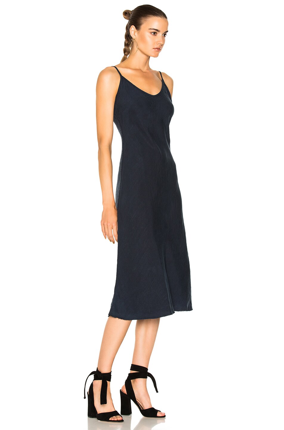 MOTHER Slip Up Dress in Navy | FWRD