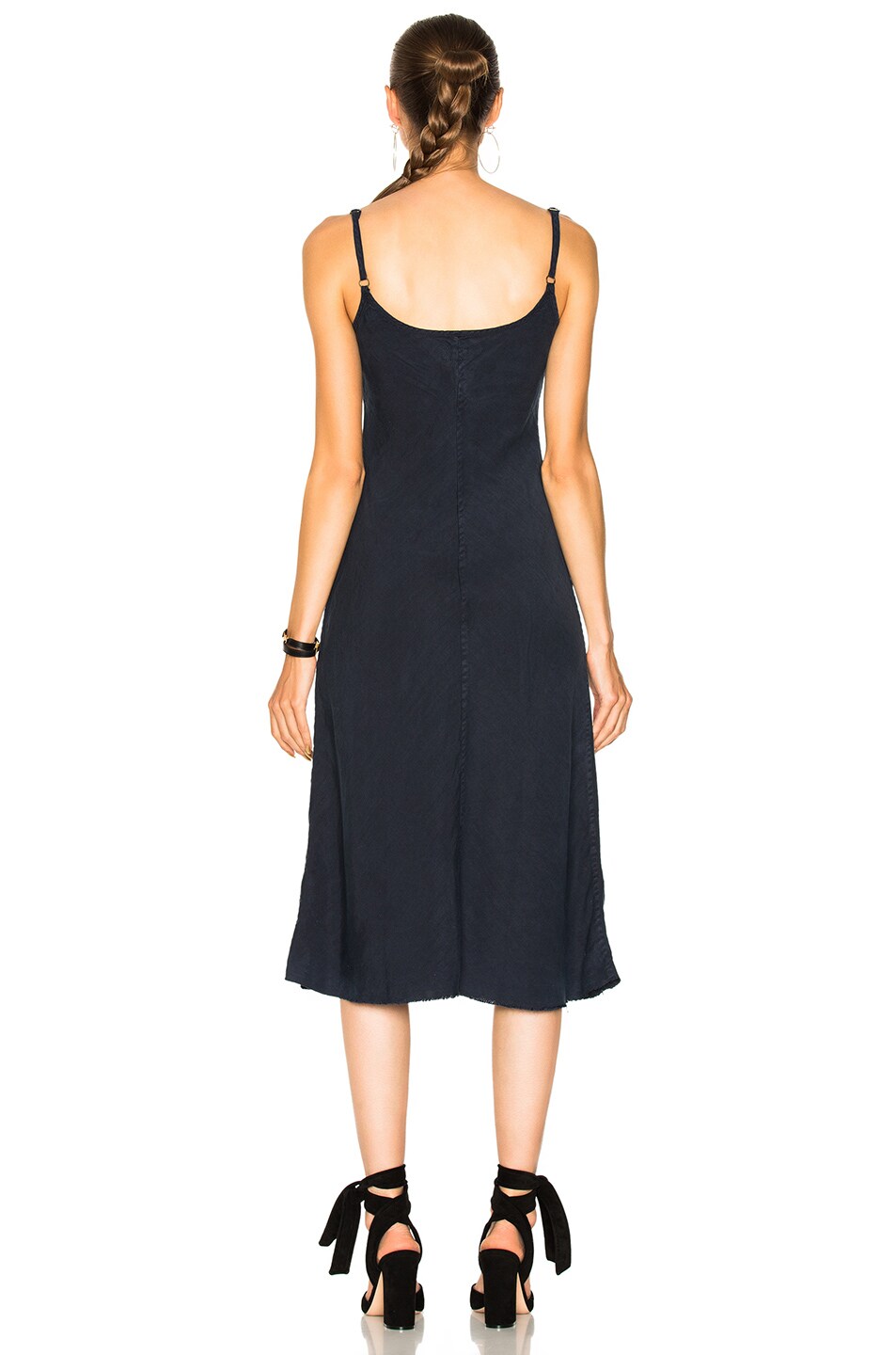 MOTHER Slip Up Dress in Navy FWRD