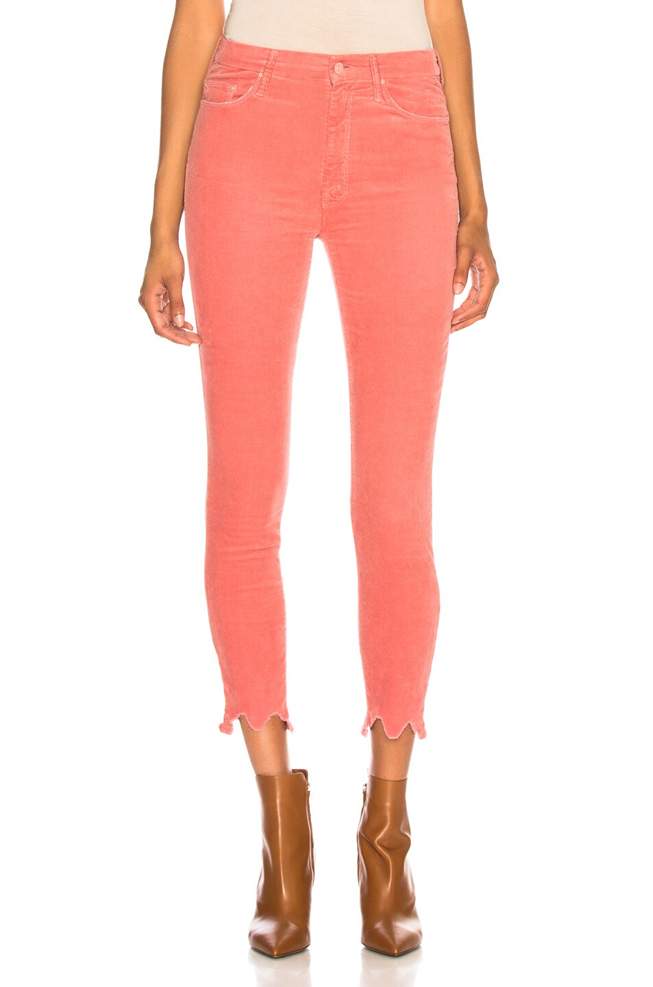 Image 1 of MOTHER High Waisted Looker Ankle Chew in Hopscotch Pink